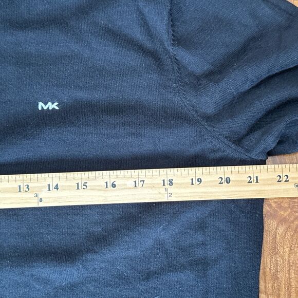 Michael Kors Men's 1/4-zip Black Striped Sweatshirt Mock Neck Fleece Pullover XL - Picture 4 of 5